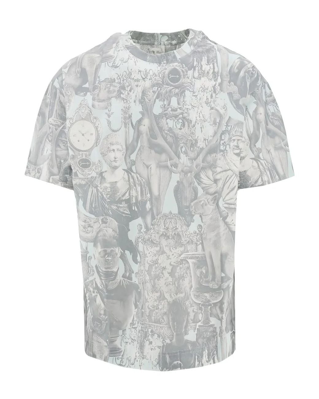 Givenchy Gray Graphic-Print T-Shirt for men