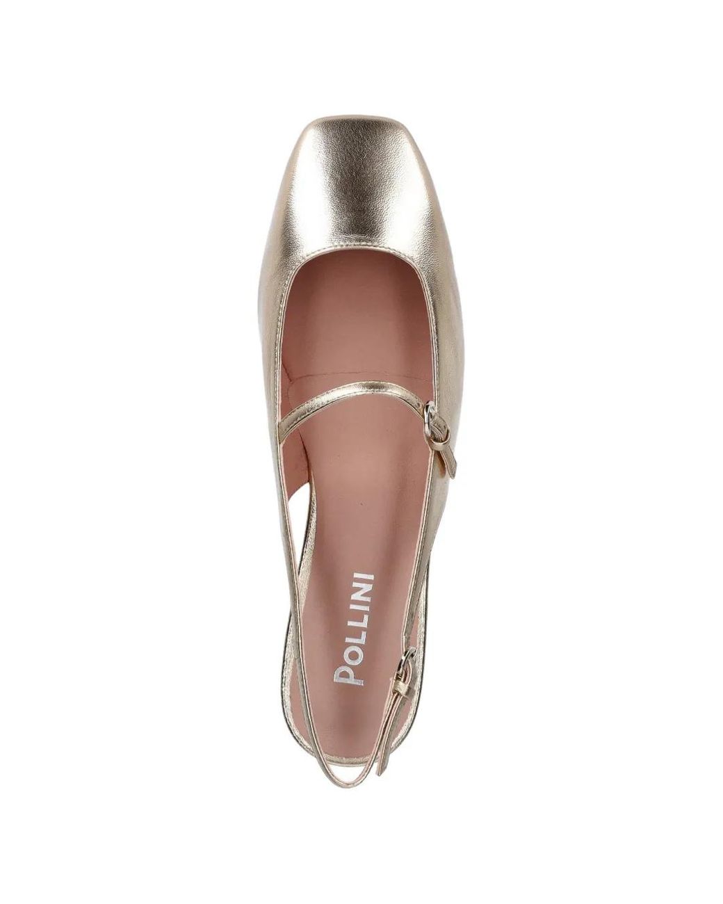 Pollini White Ballerines À Bride Arrière