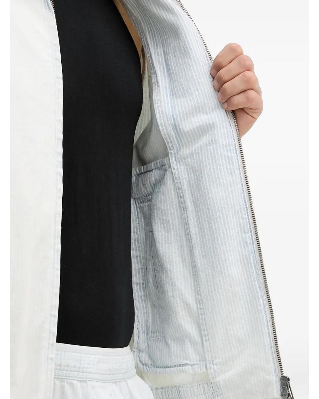 ARMANI EXCHANGE White Logo-Embroidered Zip-Up Jacket for men