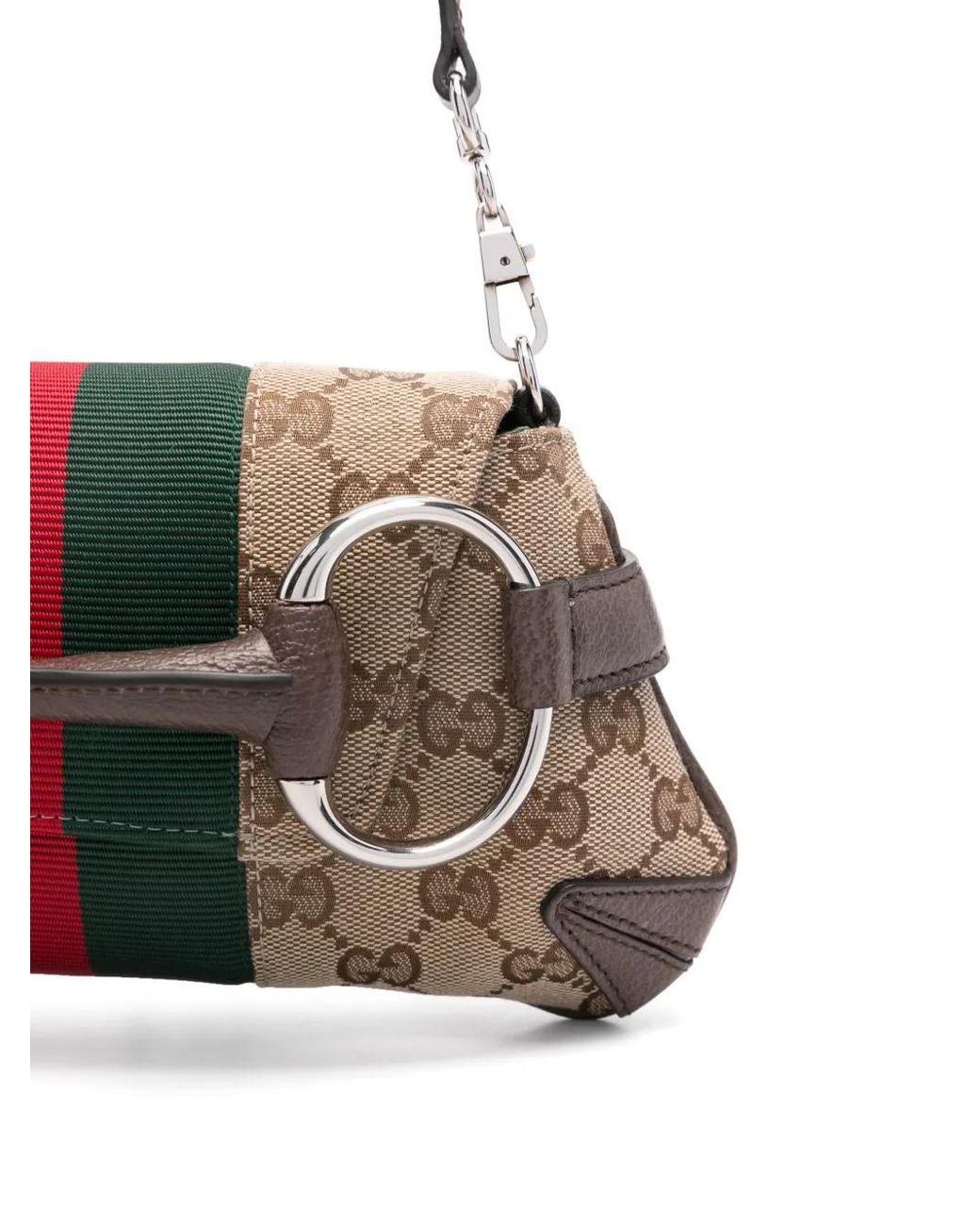 Gucci Red Small Horsebit Chain Shoulder Bag