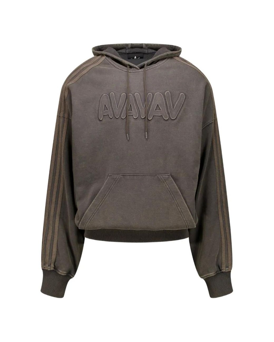 AVAVAV Gray X Adidas Originals Logo-Embossed Oversized Hoodie