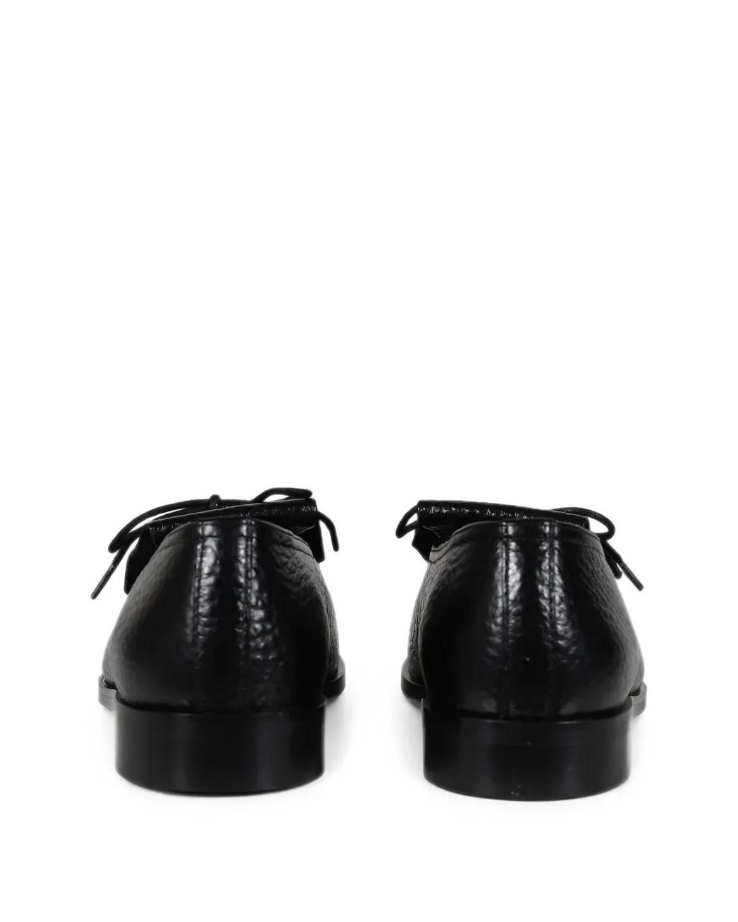 Jacques Soloviere Black Matt Kilt Fringed Loafers for men