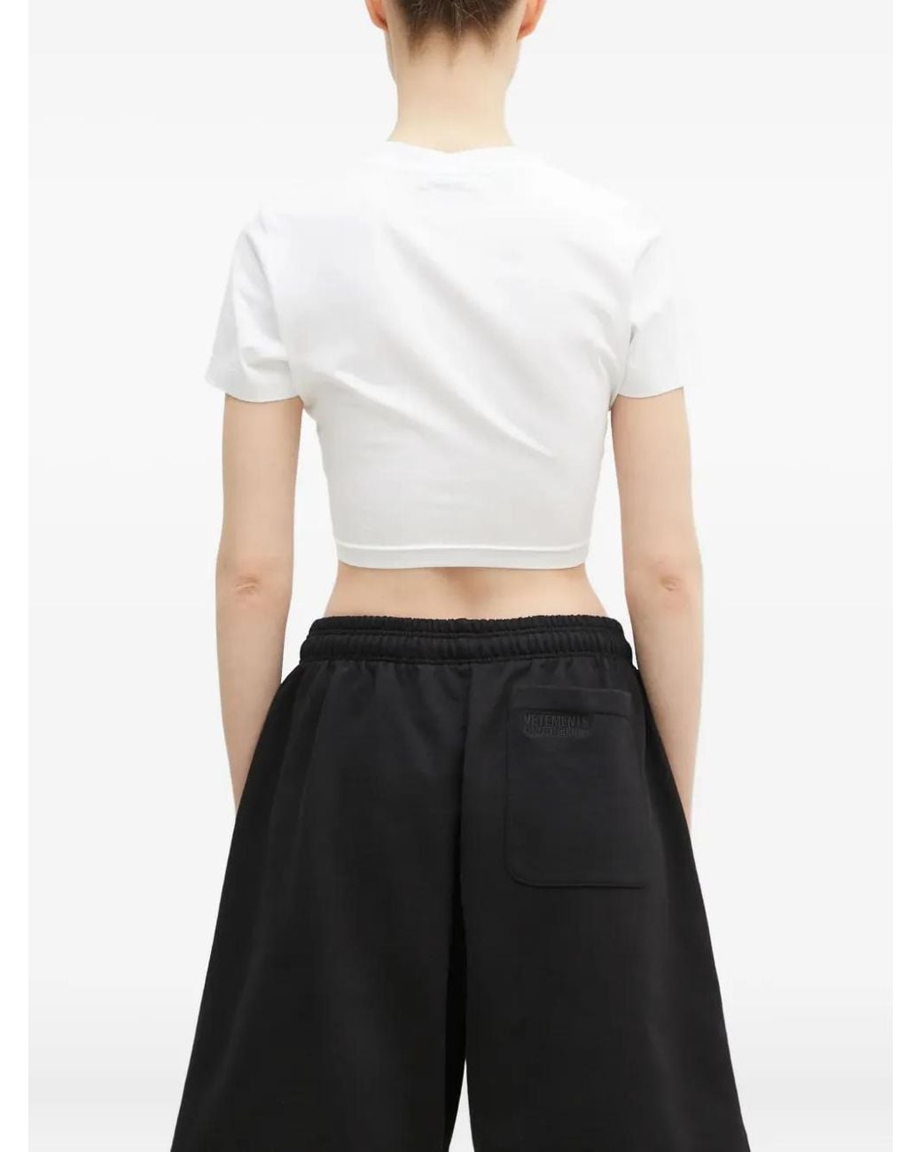 Vetements Black Eye-Chart Cropped Top