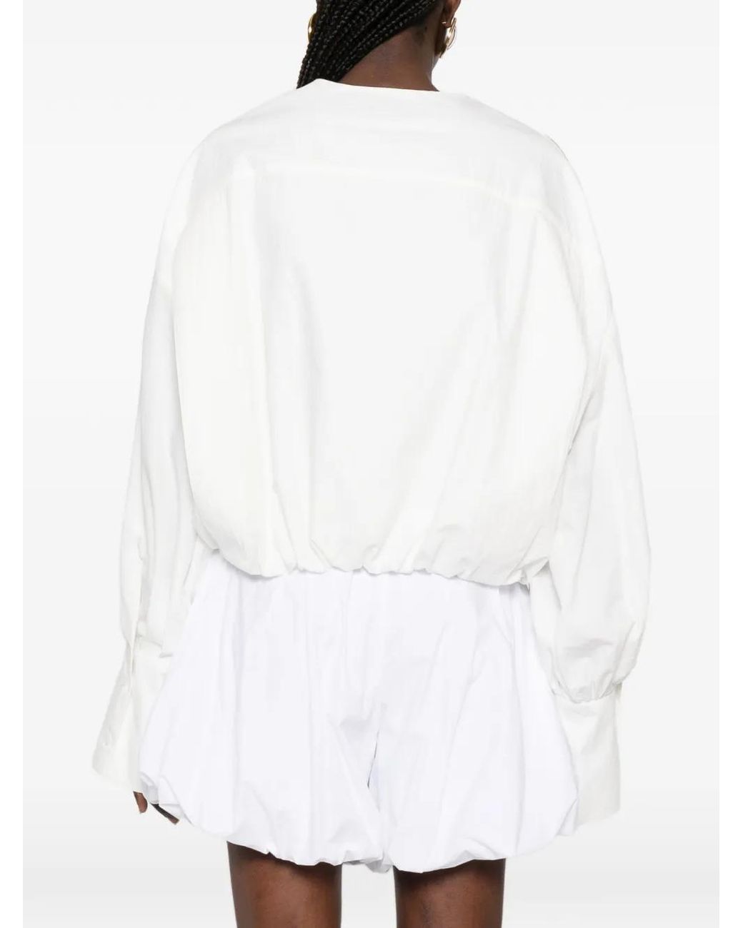 Thelatest White Diana Long-Sleeve Shirt