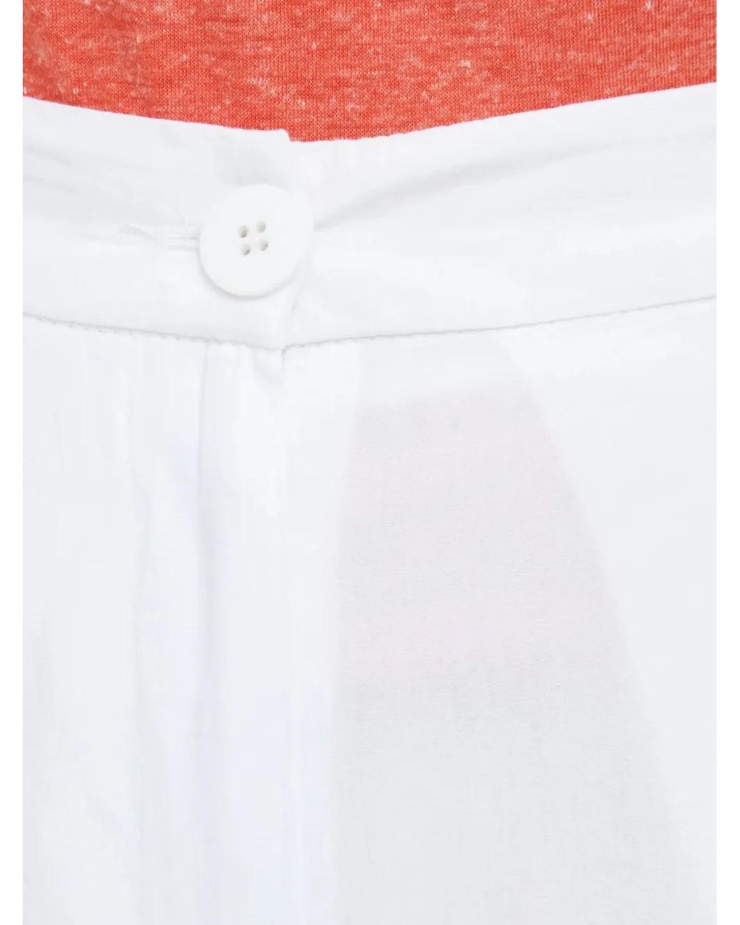 Sisley White High-Waisted Cropped Trousers