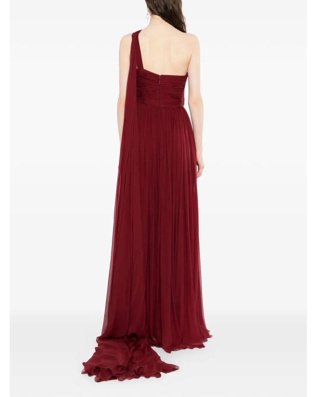 Zuhair Murad Red Chiffon Maxi Dress
