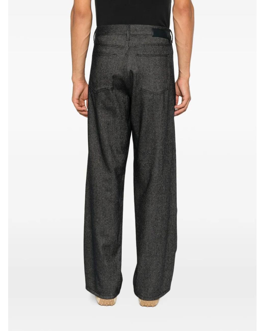 Giorgio Armani Gray Logo-Patch Jeans for men