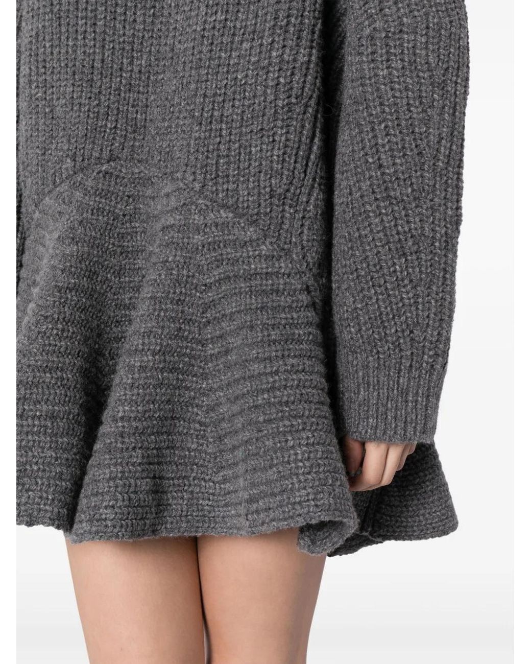 JNBY Gray Crew-Neck Drop-Shoulder Minidress