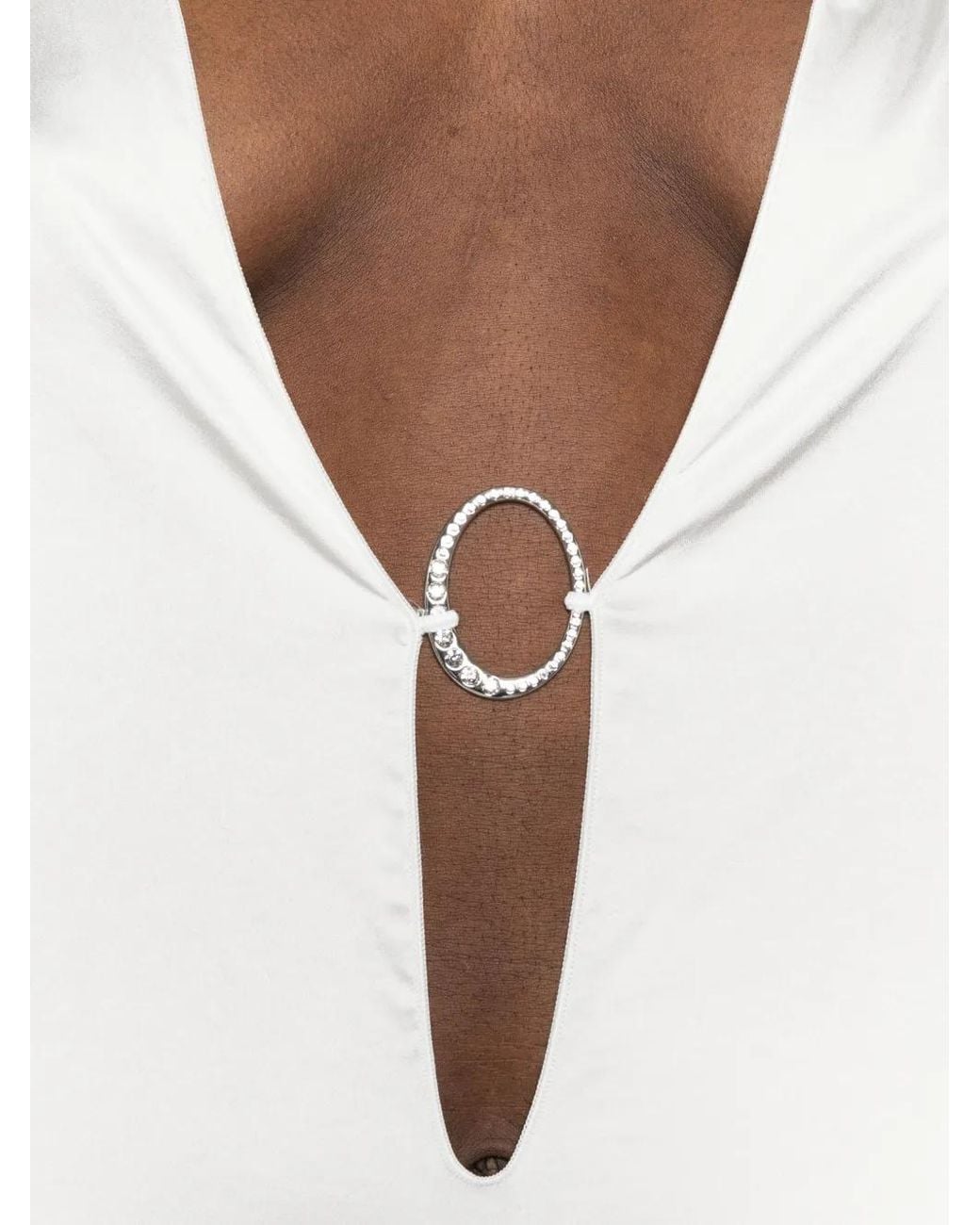 Oseree White Feather-Trim Mini Dress