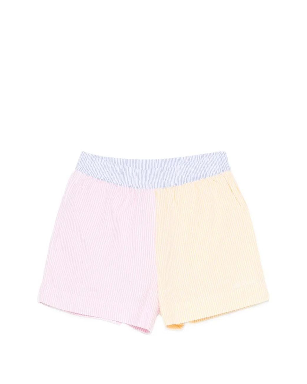 Mc2 Saint Barth Pink Short Meave À Rayures