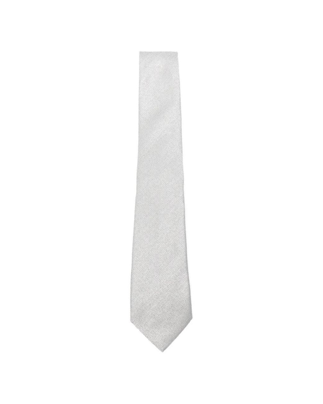 Canali White Textured Tie for men