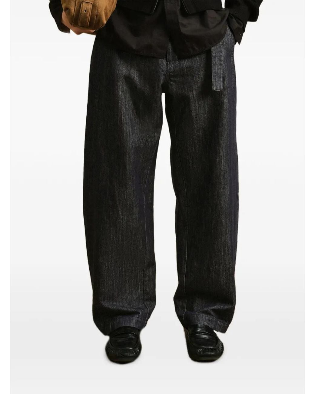 CROQUIS Black Pantalon Ample À Taille Ceinturée for men