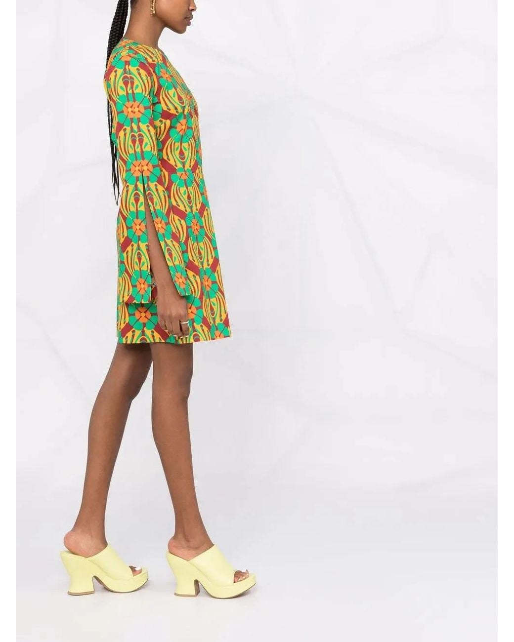 LaDoubleJ Red Spock Floral-Print Minidress