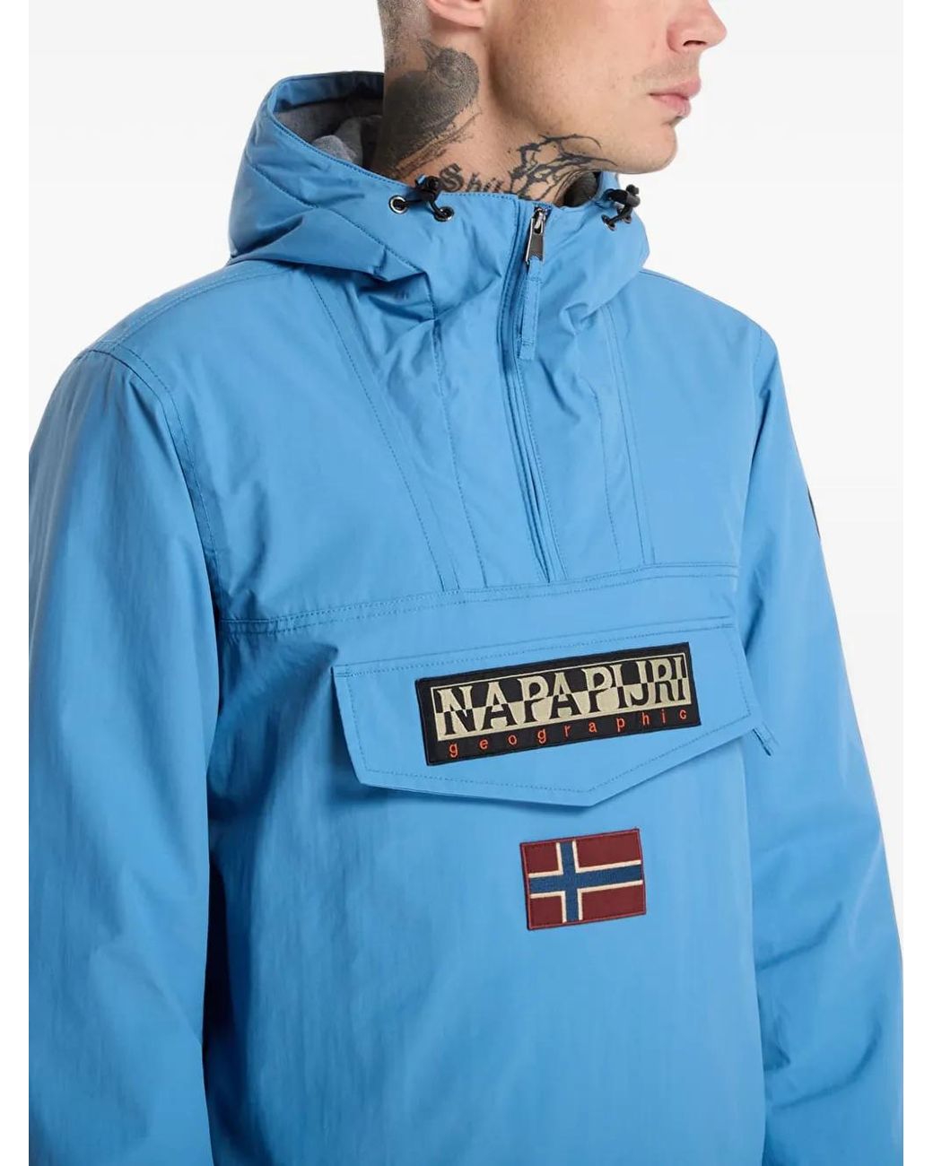 Napapijri Blue Rainforest Winter Hooded Jacket for men