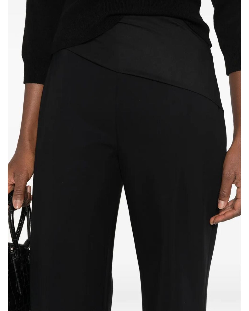 La Petite Robe Di Chiara Boni Black Velvet-Effect Straight-Leg Trousers