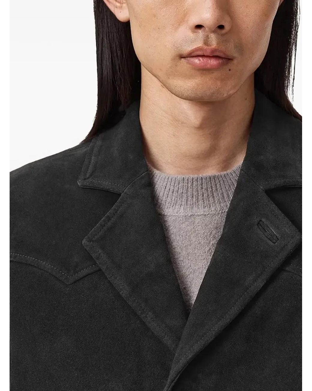 AllSaints Black Blazer Hornett À Boutons Et Empiècements for men