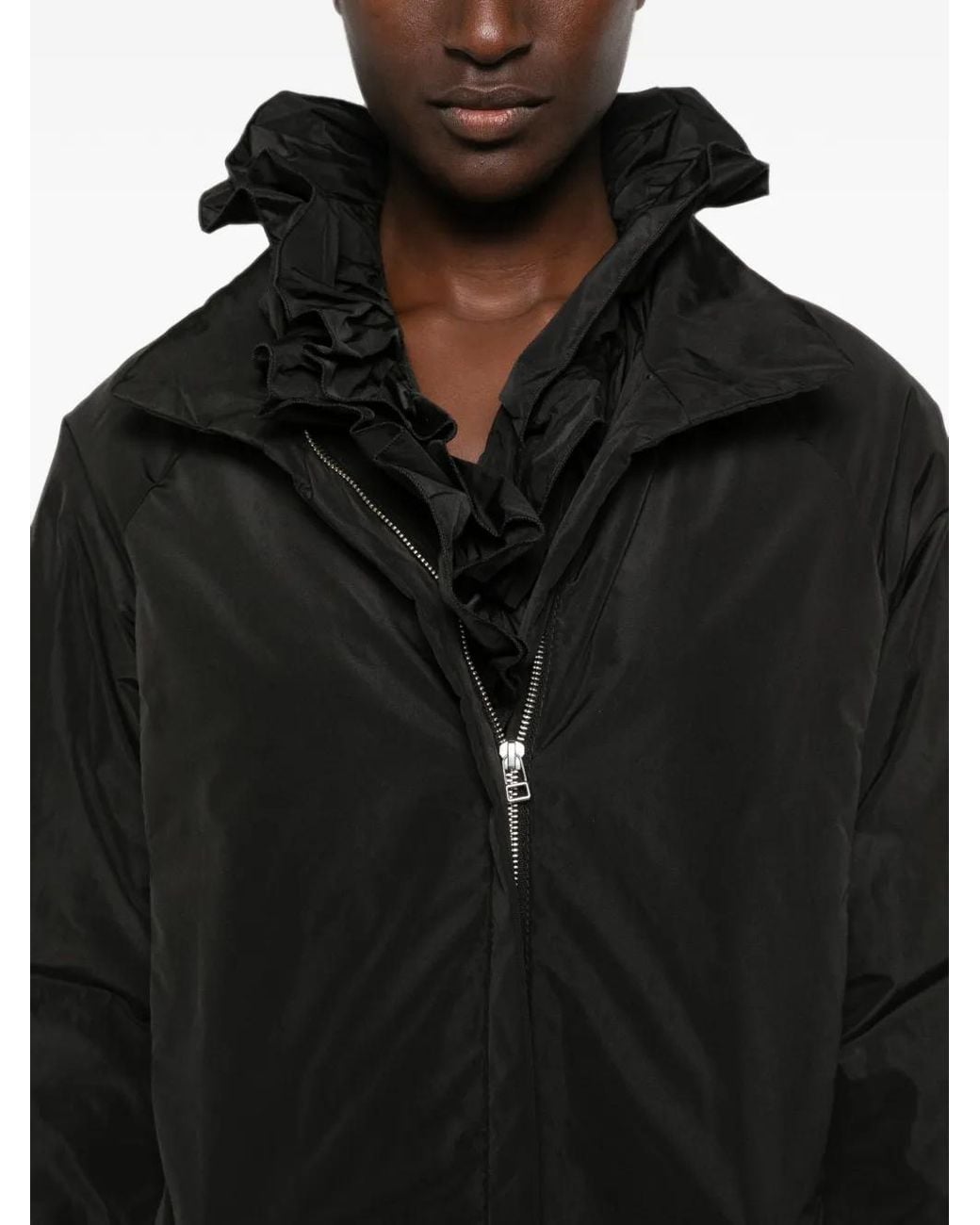 Susanne Bommer Black Ruffled Padded Jacket