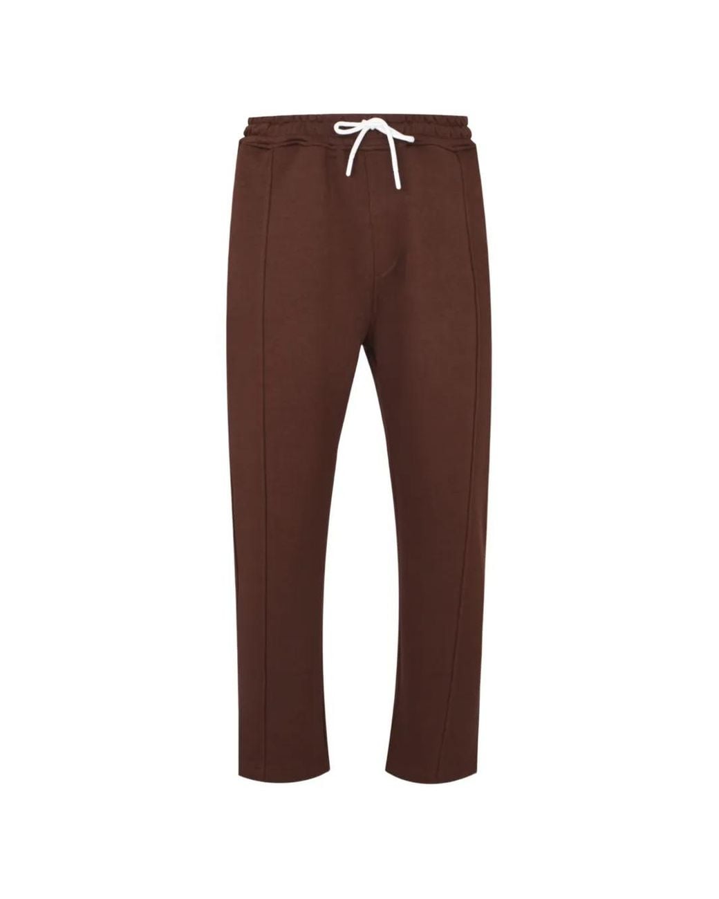 Exit Society Brown Drawstring-Waist Embroidered Track Pants for men