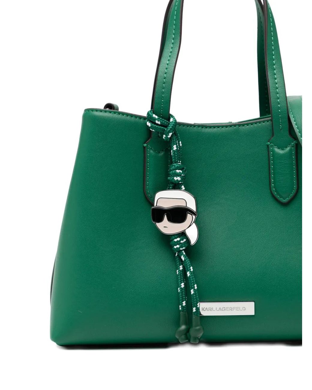 Karl Lagerfeld Green Ikon Smooth Sm Tote Bag
