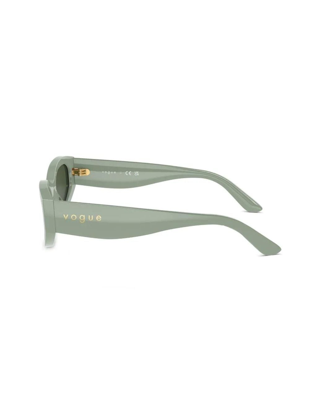 Vogue Eyewear Green Logo-Print Oval-Frame Sunglasses