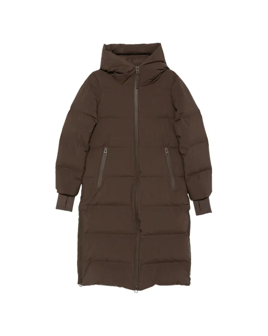 Marc O' Polo Brown Quilted Hooded Coat