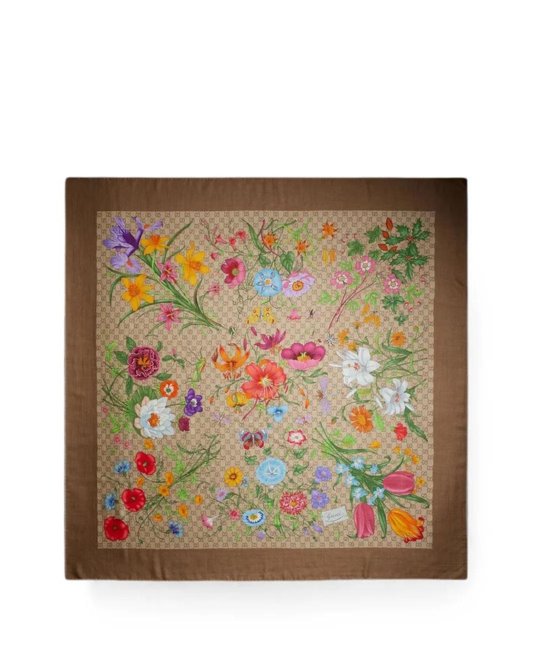 Gucci Metallic Floral-Print Shawl