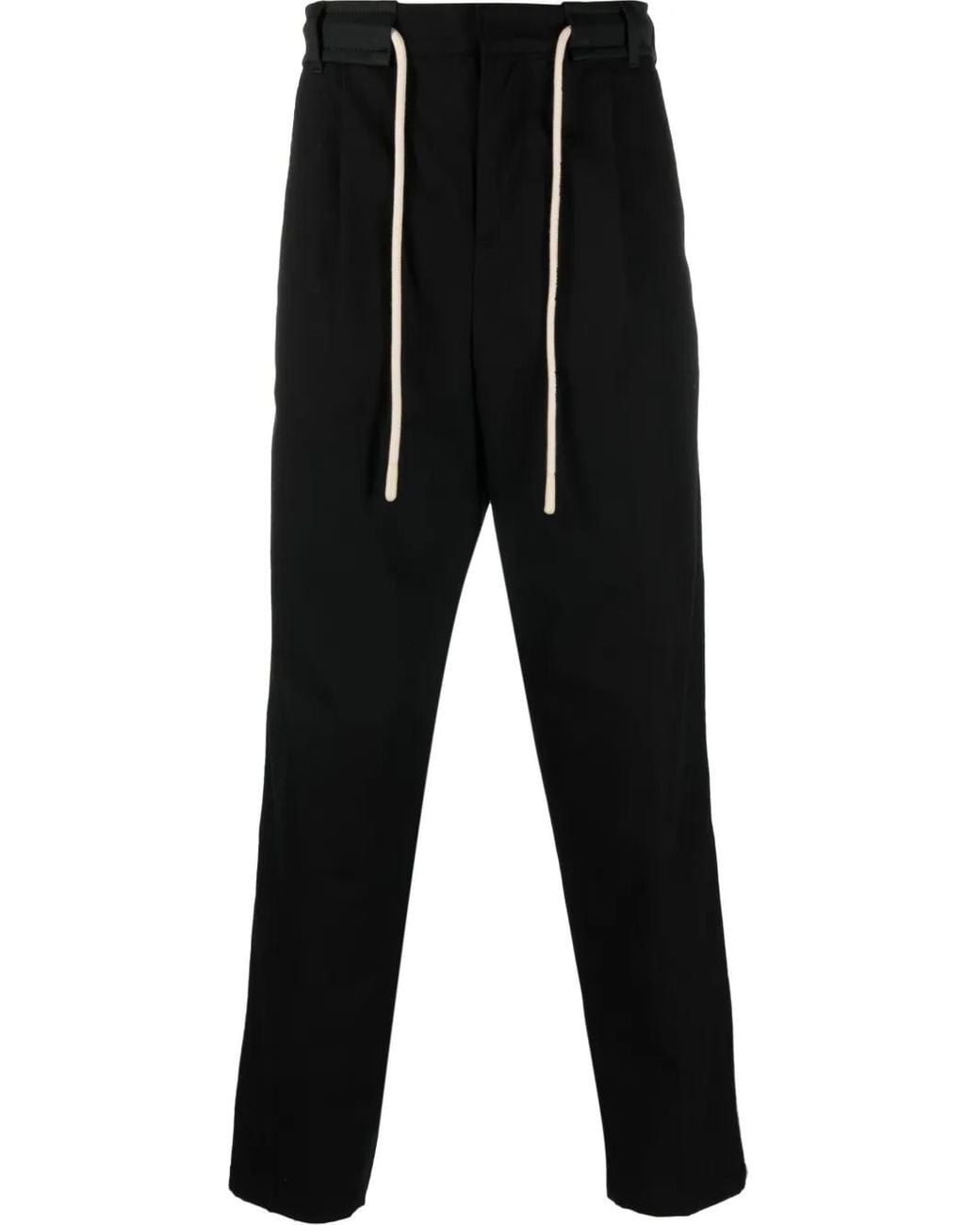 Palm Angels Black Side-Stripe Straight-Leg Trousers for men