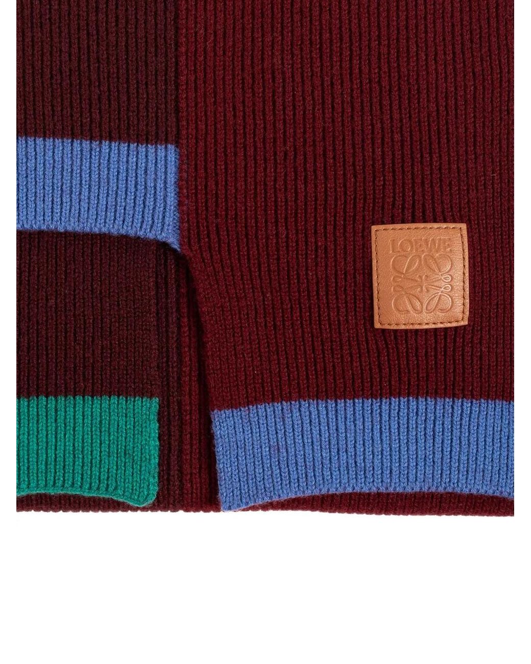 Loewe Purple Ribbed Asymmetric Scarf