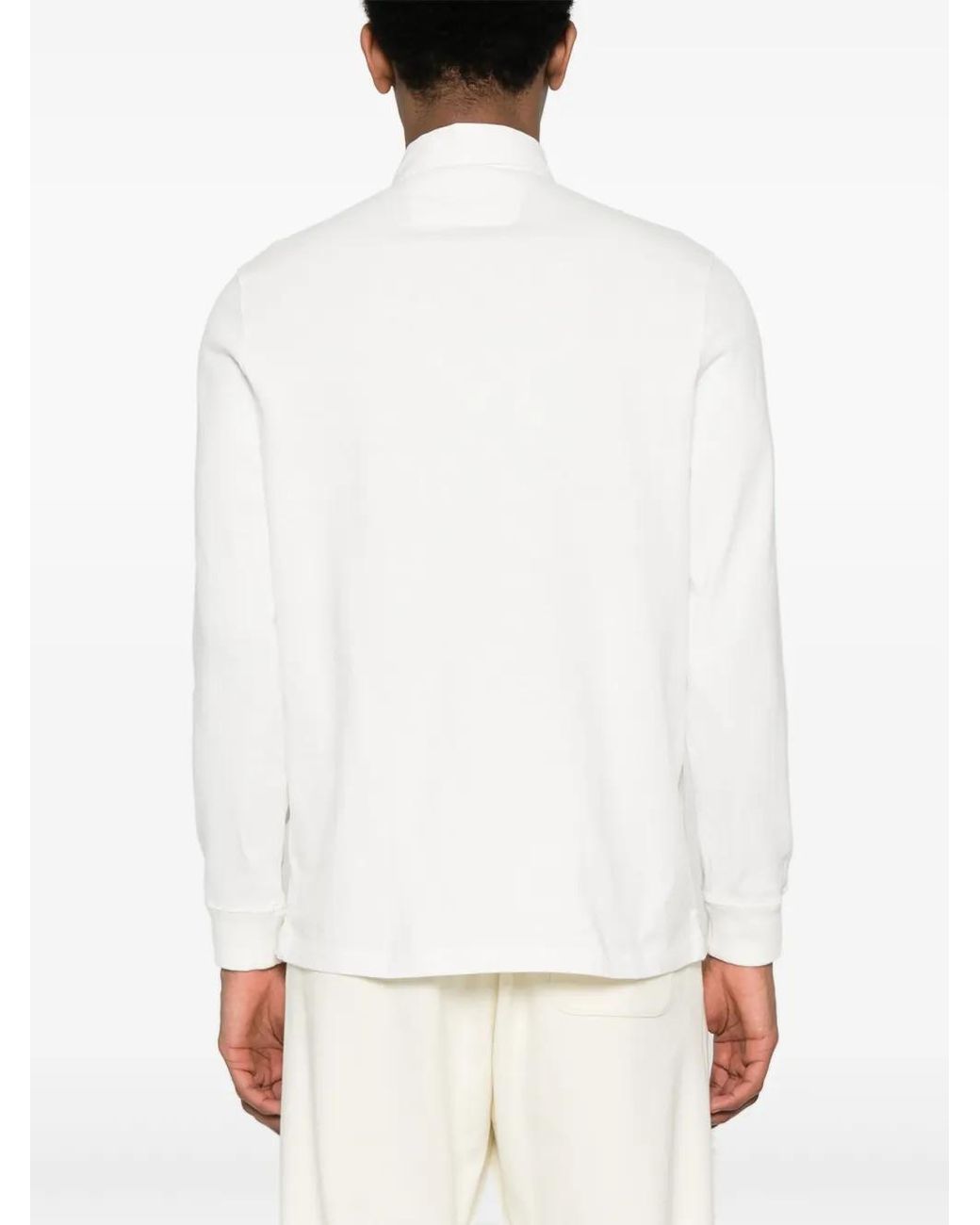 Boggi White Embroidered-Logo Cotton Polo Shirt for men
