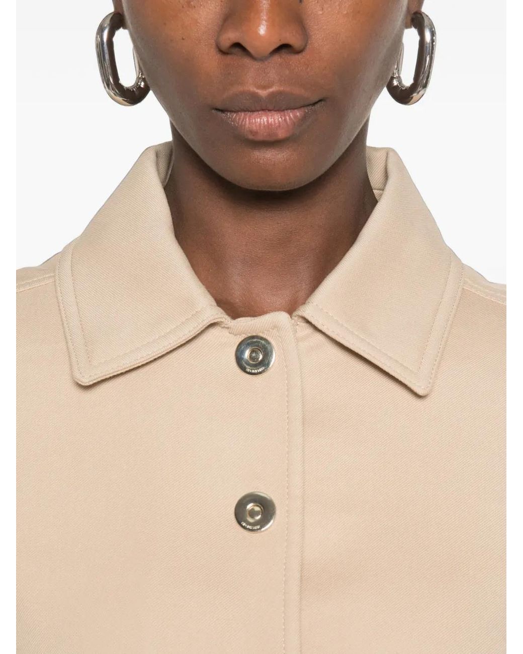 Sportmax Natural Cropped Button-Up Jacket