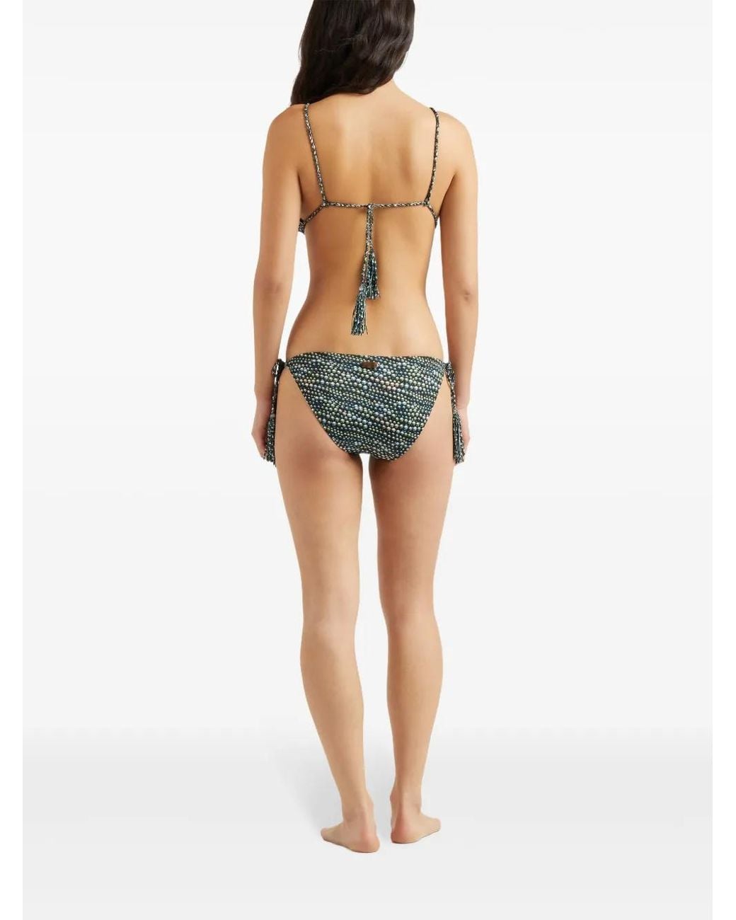 Vilebrequin Green Pearl-Print Bikini Top
