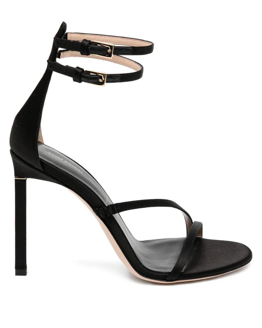 Tom Ford Black T Ankle Strap Sandals