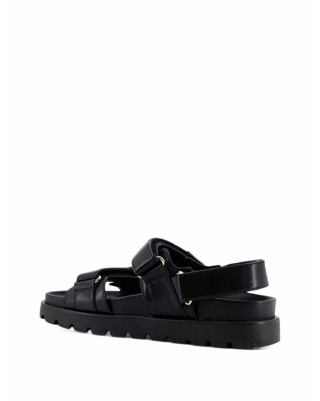 Tory Burch Black Mellow Logo-Plaque Sandals