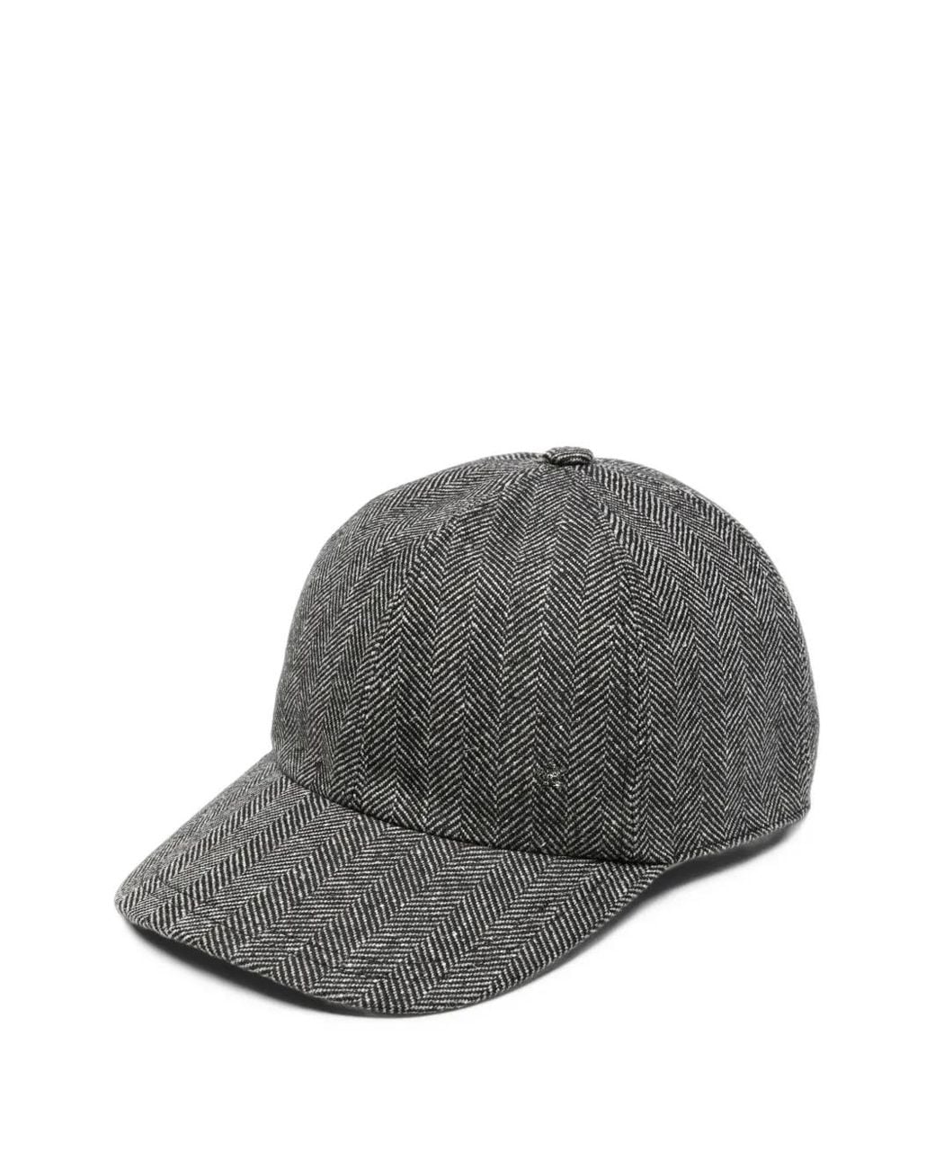 Lorena Antoniazzi Gray Herringbone-Pattern Baseball Cap