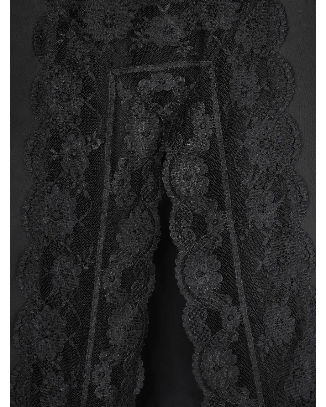 Marc Jacobs Black Jupe Nuisette Mi-Longue À Détails En Dentelle