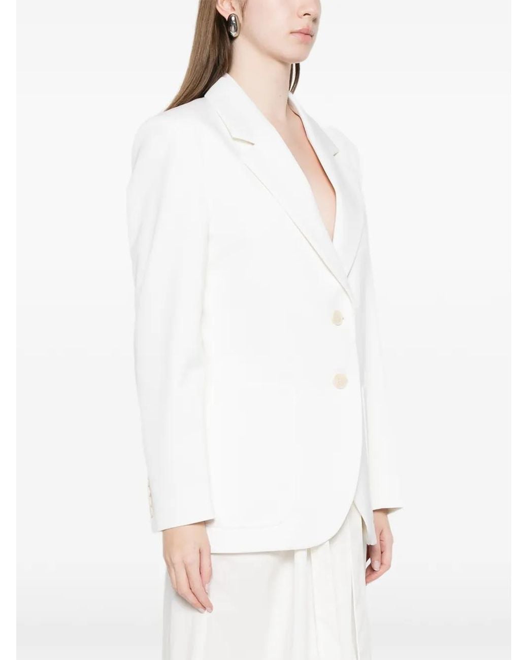 Victoria Beckham White Katherine Patch Pocket Jacket