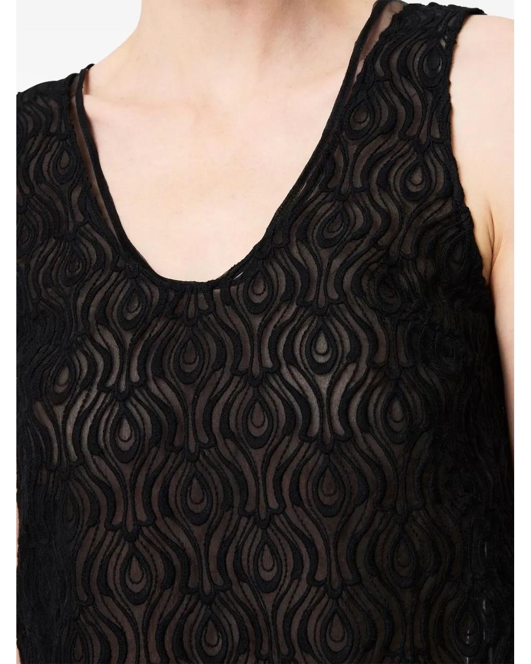 Another Tomorrow Black Haut À Broderies