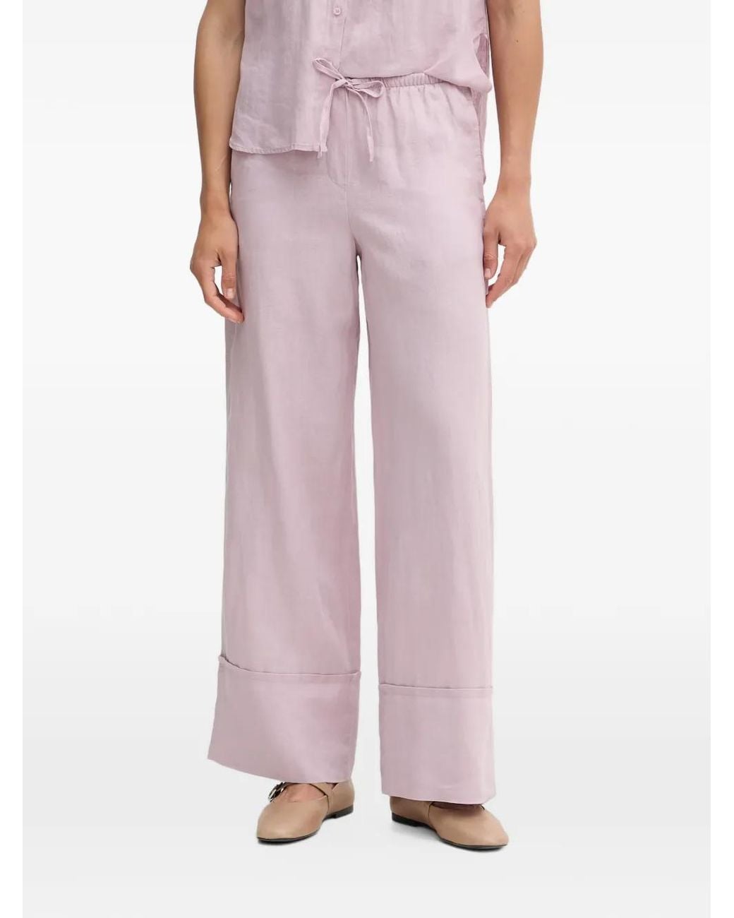 Benetton Pink Drawstring Wide-Leg Palazzo Pants