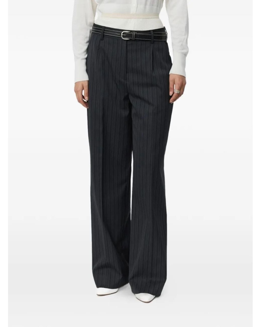 mfpen Black Primary Striped Trousers