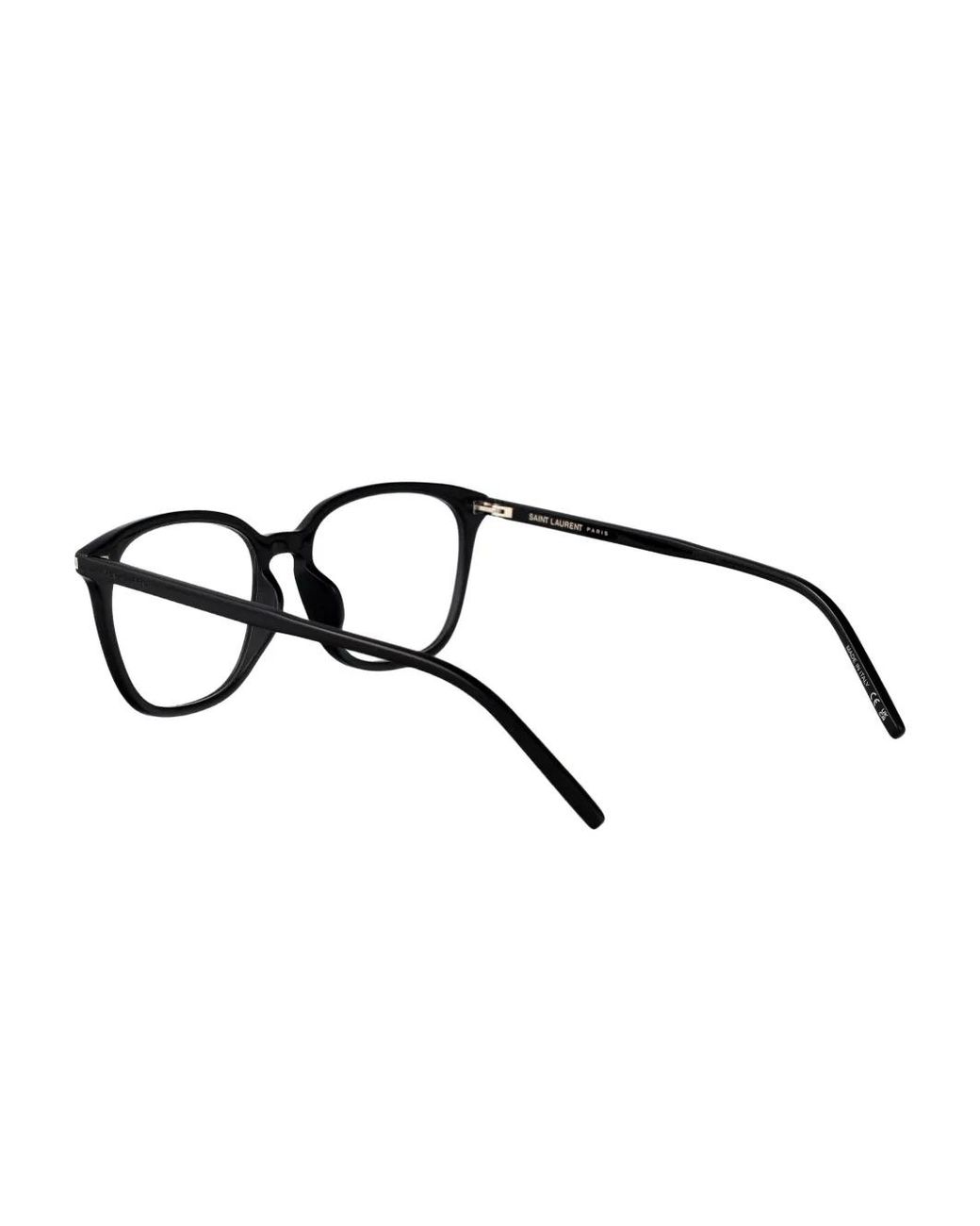 Saint Laurent Black Brille Mit Eckigem Gestell