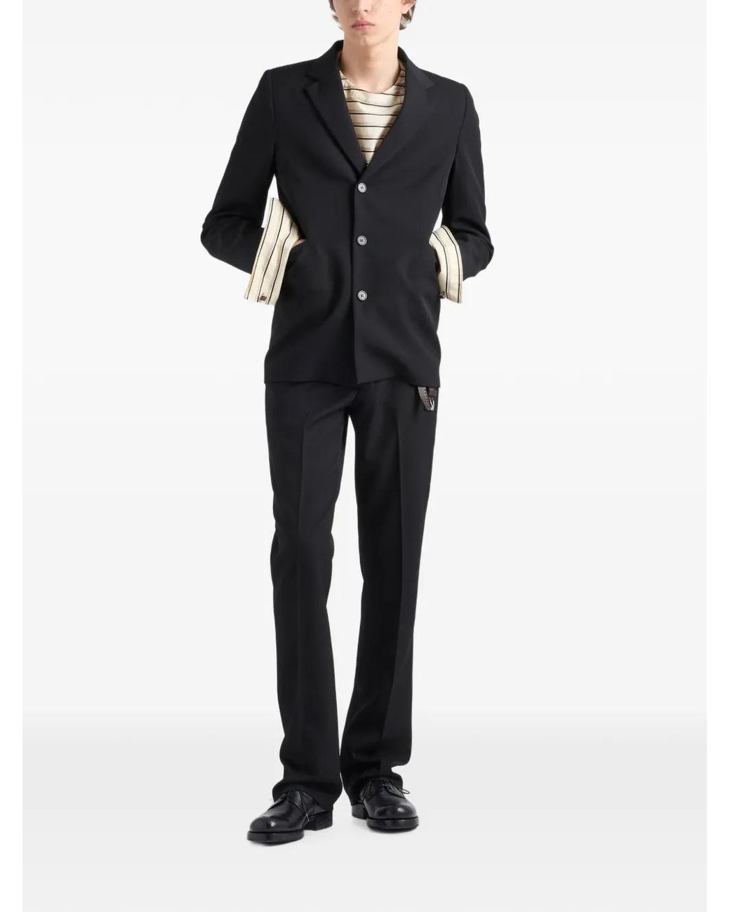 Prada Black Wool Pants for men