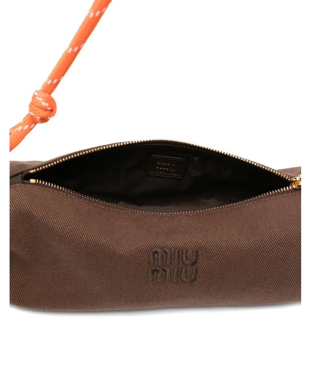 Miu Miu White Gabardine Cylindrical Shoulder Bag