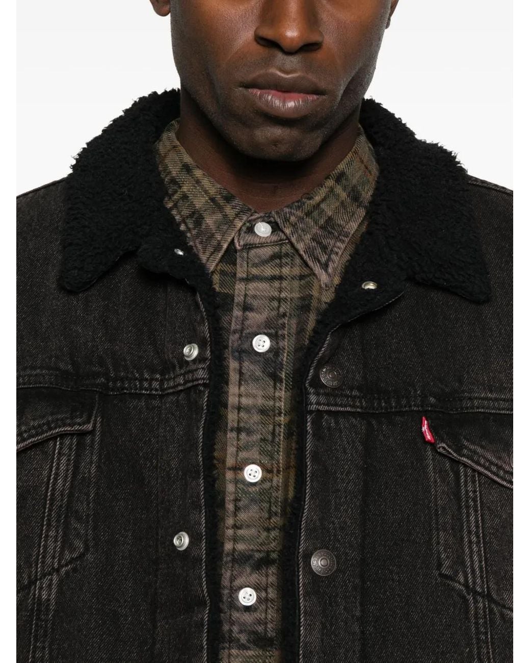 Levi's Black Denim Type Iii Sherpa Trucker Jacket for men