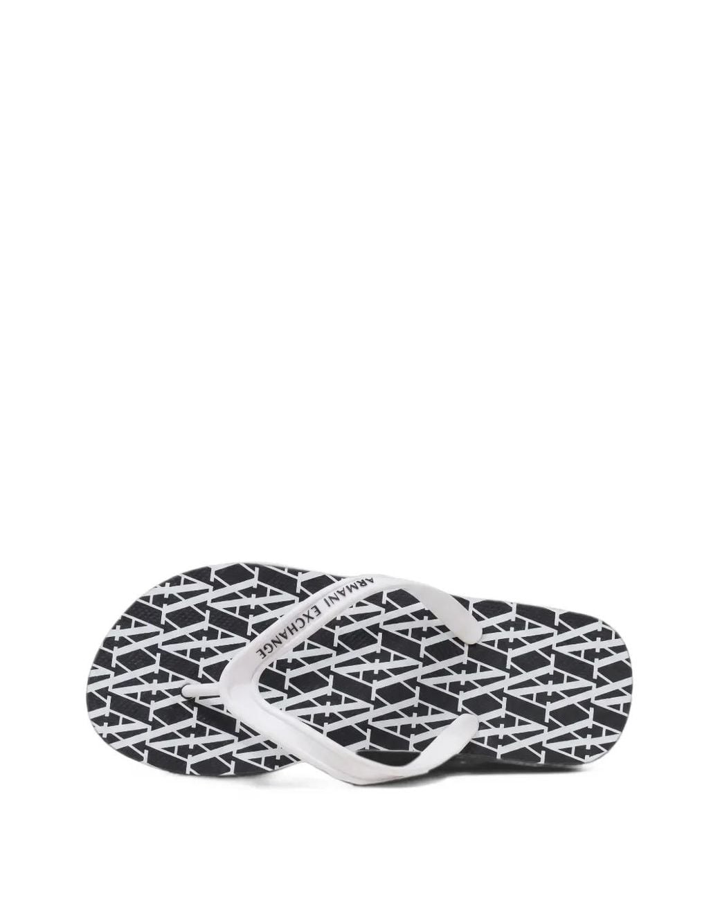 ARMANI EXCHANGE White Geometric-Print Sandals