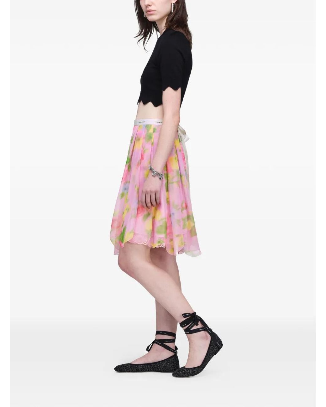 Marc Jacobs Pink Floral-Print Mini Skirt