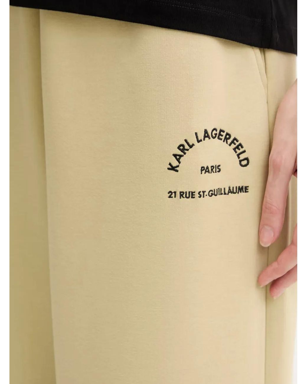 Karl Lagerfeld Natural Logo-Print Drawstring Track Pants