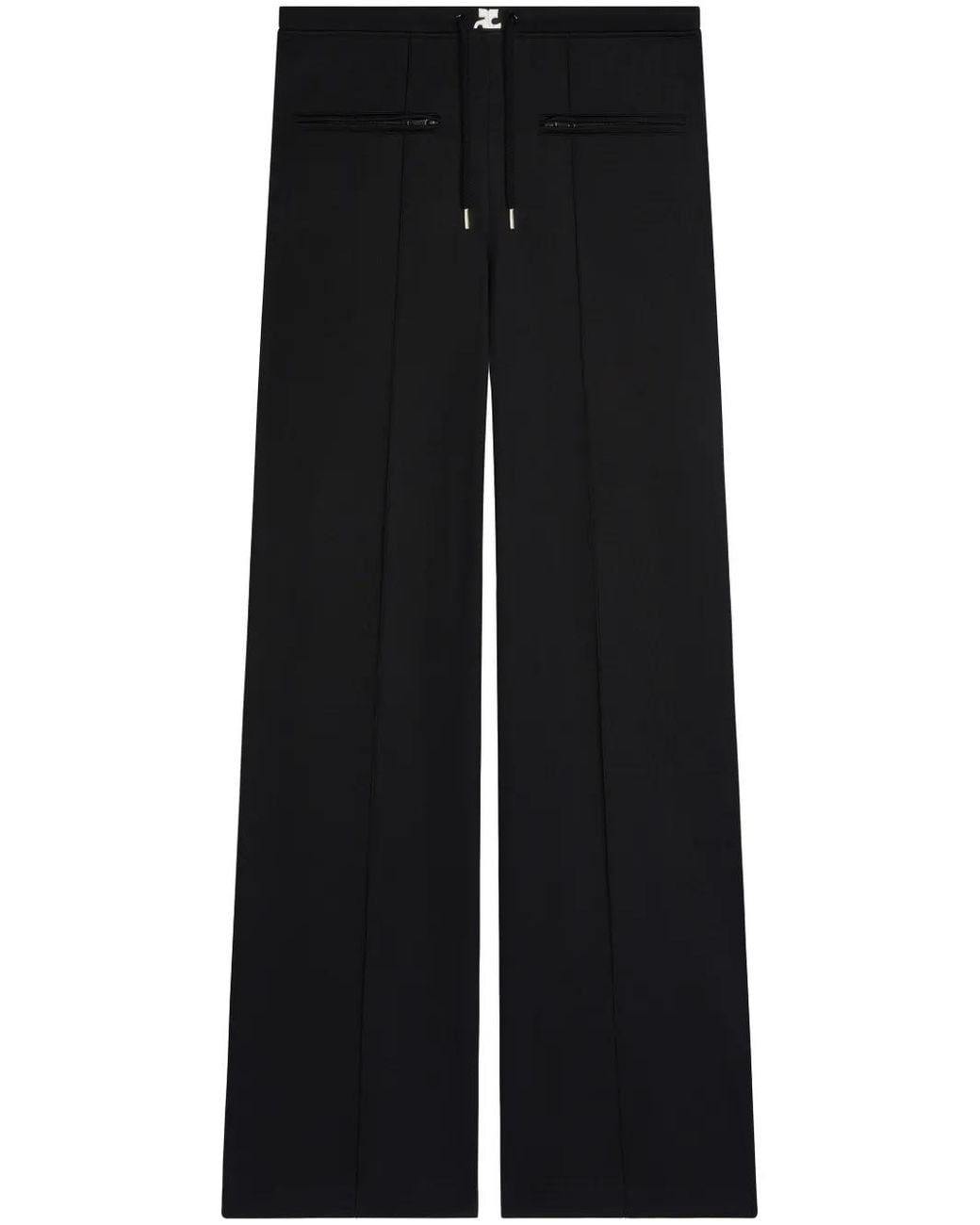 Courreges Black Tracksuit Interlock Low-Rise Baggy Pants