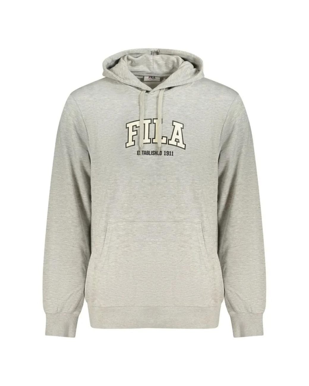 Fila Gray Logo-Print Drawstring Hoodie for men
