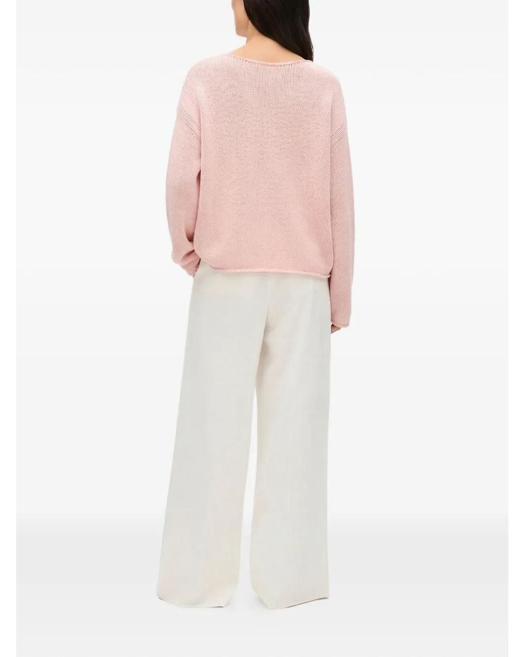 Another Tomorrow Pink Drapierter Oversized-Pullover