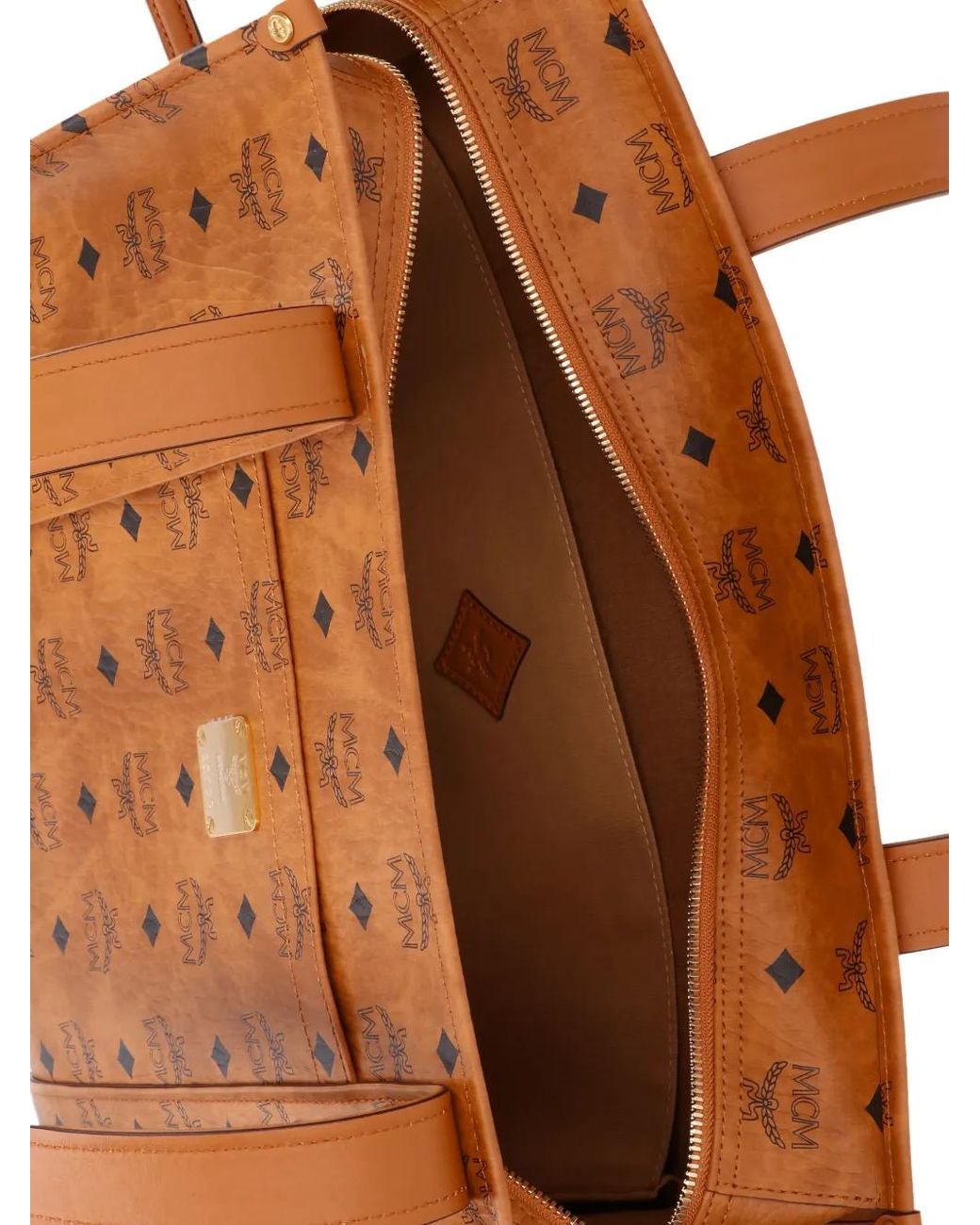 MCM Brown Large Aren Visetos Tote Bag